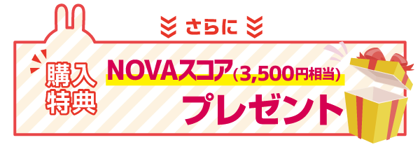 さらに、購入特典：NOVAうさぎぬいぐるみプレゼント